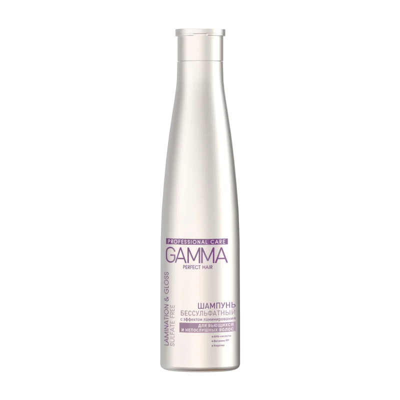 Бессульфатный шампунь GAMMA PERFECT HAIR разглаживающий c эффектом ламинирования для