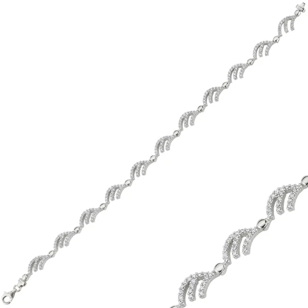 

Silver 925 Sterling Zircon Cubic Zirconia Ancl Bracelet