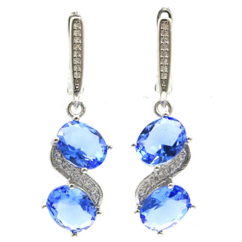 

Женские свадебные серебряные серьги 35x10 мм