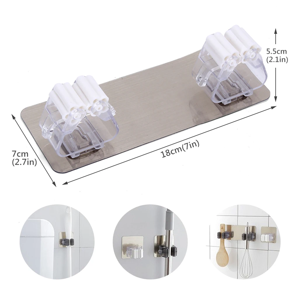 

Multifunctional Bathroom Holder for Broom Mop Pipe Wall Mounted Hanging Hooks Kitchen Organizer Household Storage Tools Rack