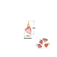 18k gold plated heart necklace pendant jewelry accessories supplies diy earrings charm zircon material accessories