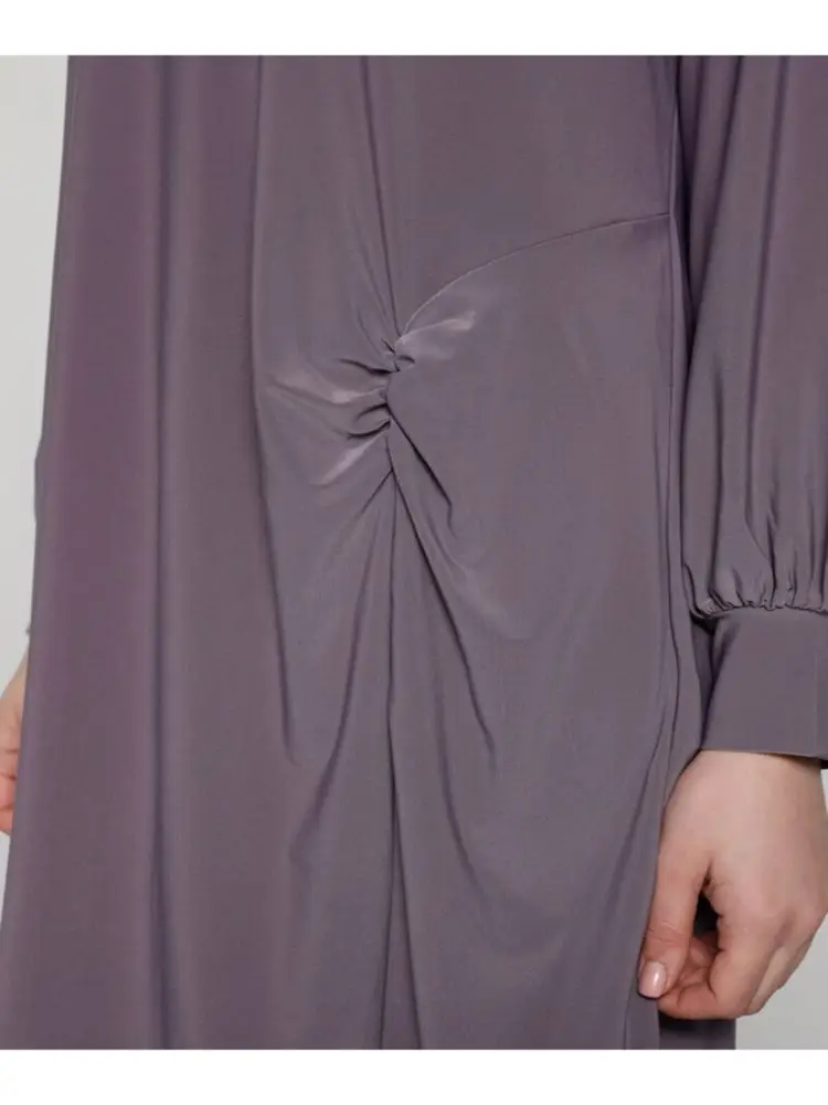 

Plus Size Tunic & Trousers Double Suit Casual High Waist Wide Leg 2 Piece Muslim Women Sets Hijab Fashion 2021 Autumn Winter Sea
