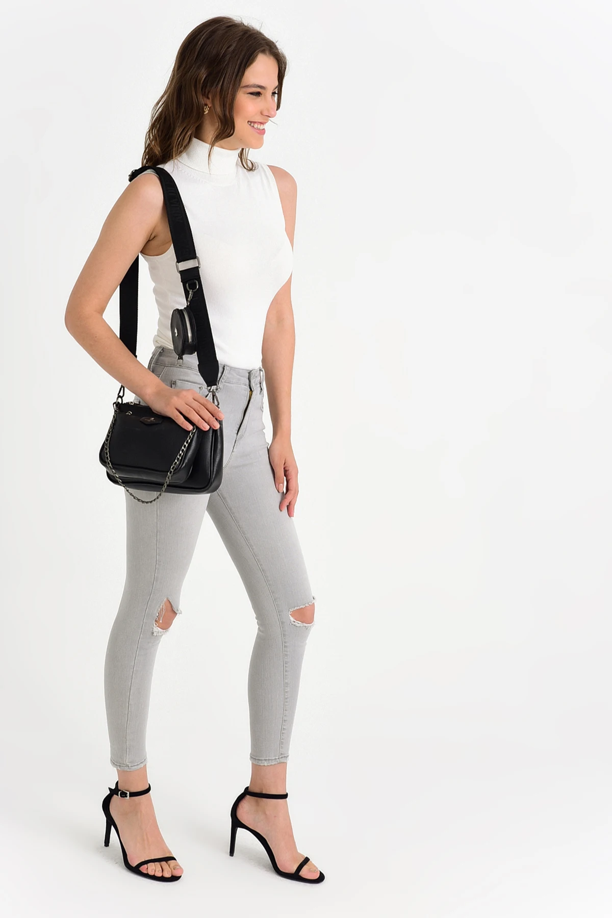 

2020 top Brand Luxury Fashion Women Black Faux Leather Shoulder Bag APCY2-C1230-KD531 Aqua di Polo 1987