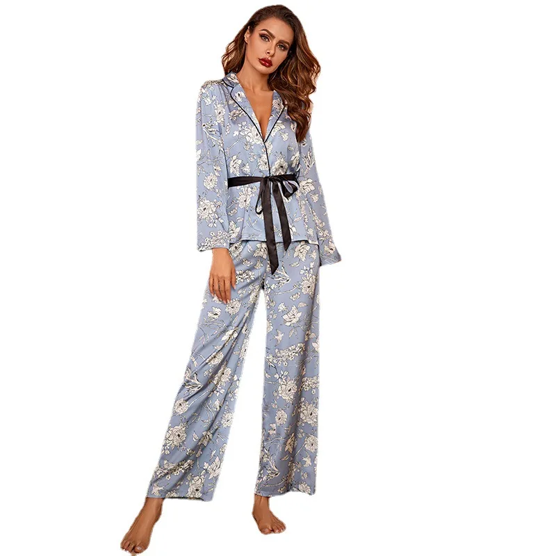 

Plus Size Casual Sleepwear Women's Satin Pyjama Pajama Set Long Sleeve Nightwear Comfortable Loungewear