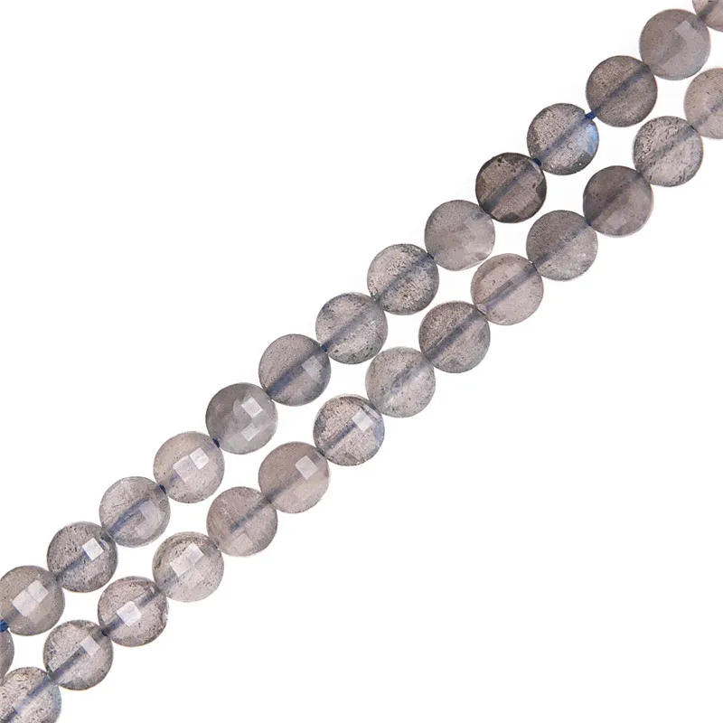 

Natural Gemstone Faceted Flat Round Rondelle Labradorite Loose Beads Strand 4mm For Jewelry Design Making Bracelet Necklace