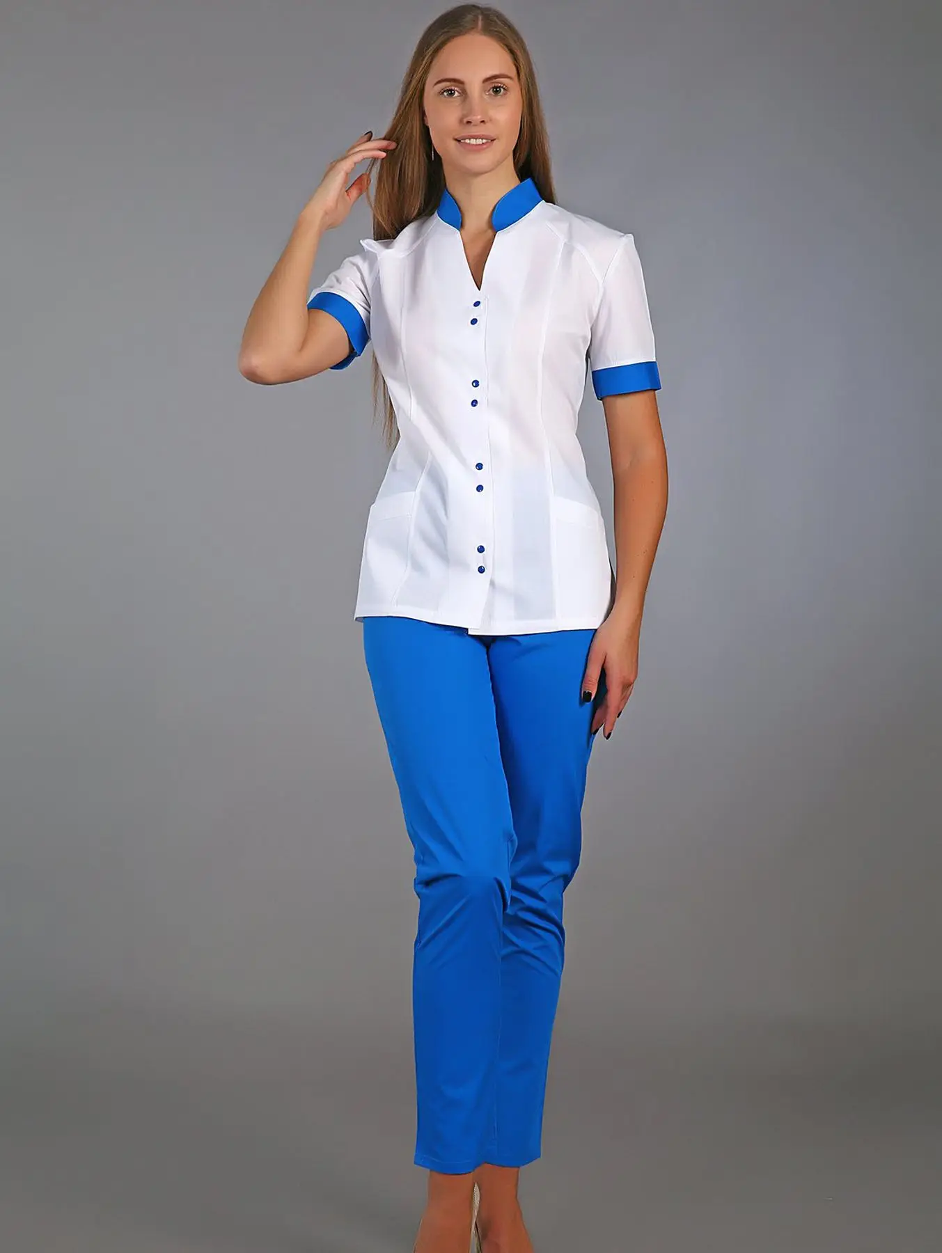 костюм медицинский жен. красивые медицинские блузы. костюм медицинский модель 41 - t spez-gost. м-180а ткань тиси (52, н. медкостюм элит женский.