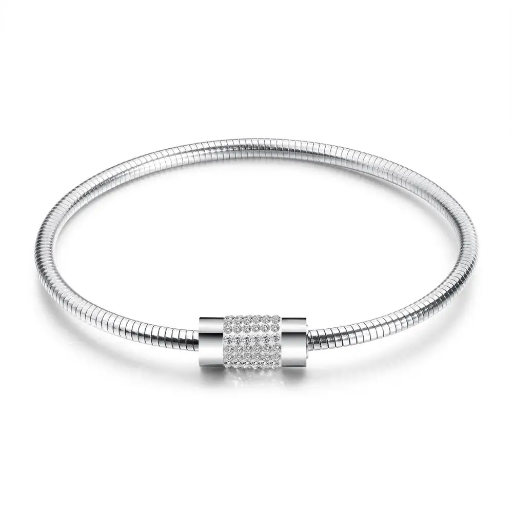 

uxury Crystal Beaded Bracelet Bangles For Women Fashion Jewelry Stainless Steel Charm Accessories Bangle With Factory Price