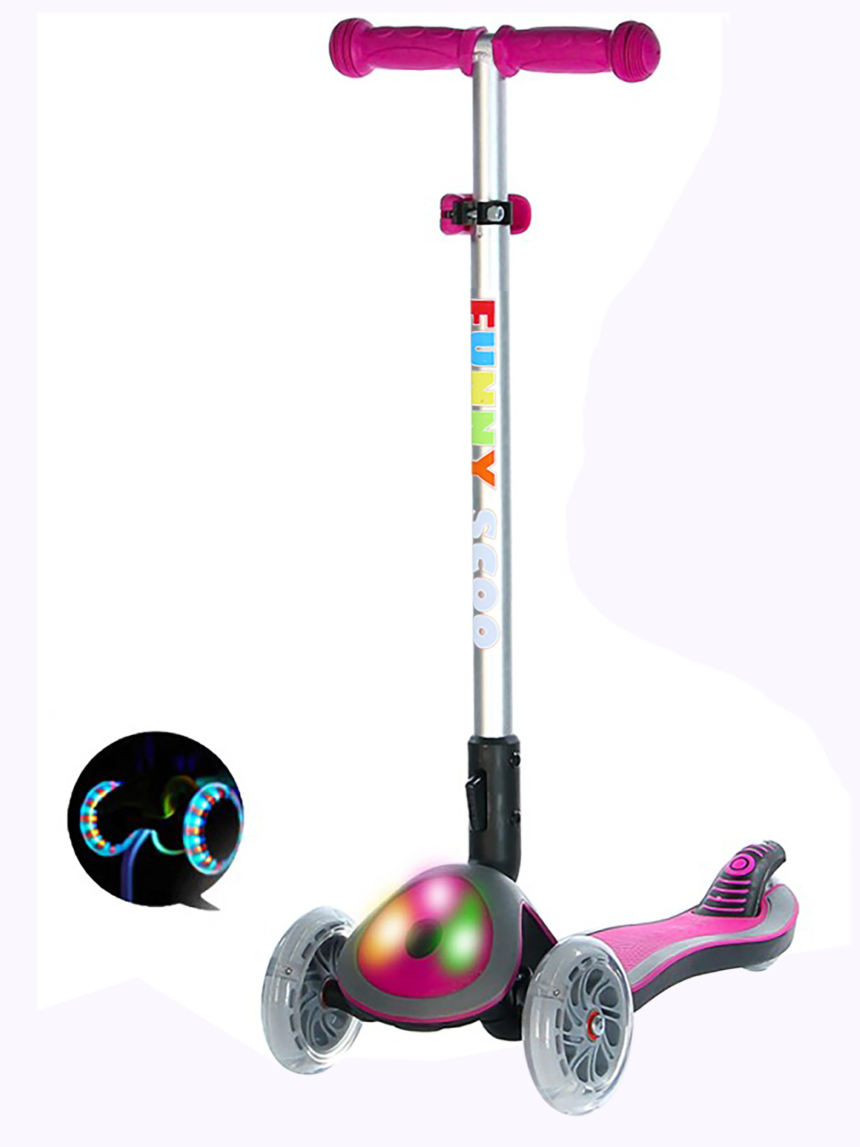 Самокат детский Sportsbaby Glow MS-945розовый | Спорт и развлечения