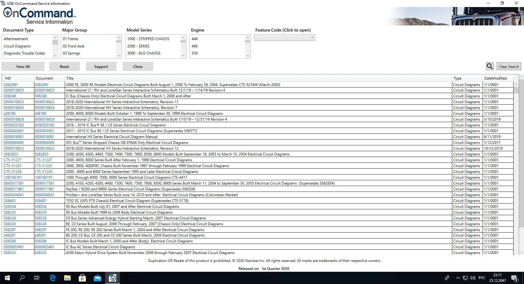 Navistar OnCommand Service Information (OCSI) Q1 2020