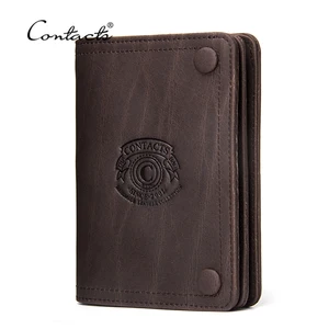 CONTACT'S марочный Мужской брендовый бумажник из натуральной кожи с отделениями для денег карман для монет на молнии 2019