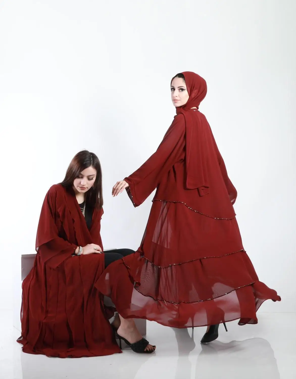 

Diamond Abaya 2021 Model Kaftan Dubai Arabic Beading Designs Islamic Turkey Women Clothes Muslim Abaya+Scarf 145 cm Turkish Made