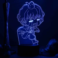 led light anime kimetsu no yaiba led lights color changing 3d night lamp bedside birthday gift demon slayer