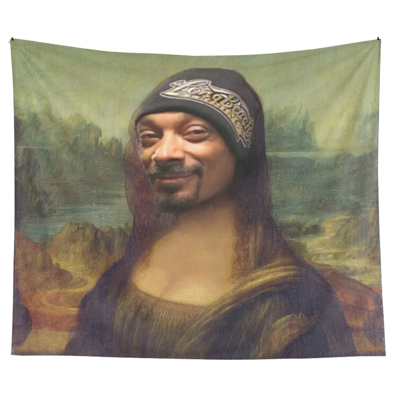 

Настенный художественный гобелен Snoop Dogg Mona Lisa для спальни, гостиной, декор для колледжа, общежития, вечеринки