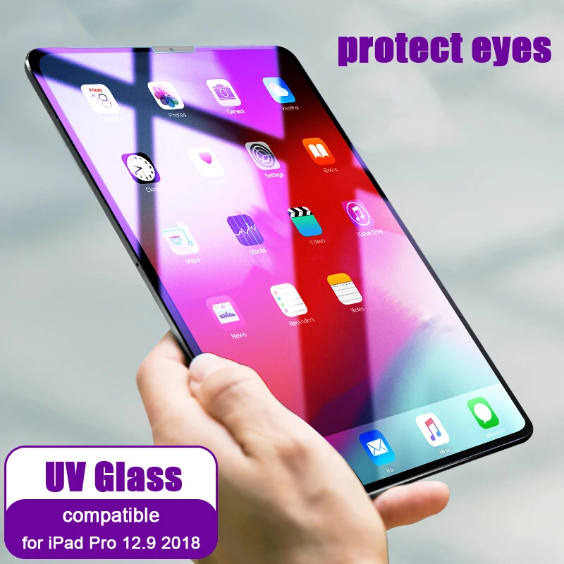 UV for iPad Pro 12.9 2 шт Стекло для iPad Pro 11 и 12,9 защита экрана 9H закаленное стекло для iPad 10,2 7th Air 3 10,5 Mini 5 7,9 планшет - Цвет: UV for iPad Pro 12.9