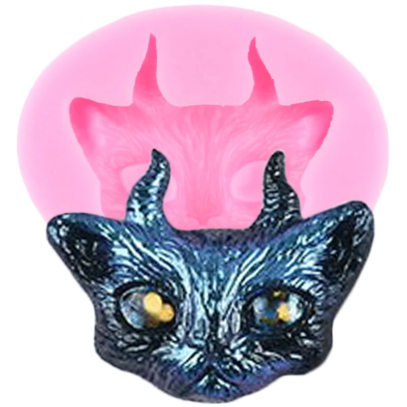 Силиконовая форма на Хеллоуин демона/кошки/помадные формы торт Топпер