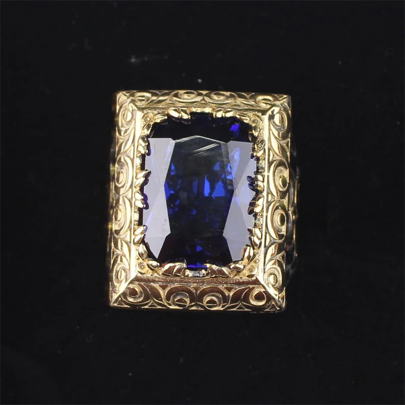 

Tanzanite Mans Silver Handmade Ring, Tanzanite 18 K Gold 925 Silver Ring