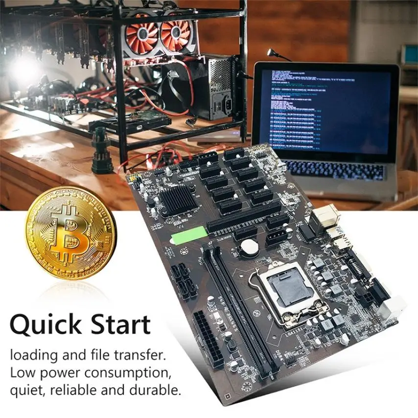 B250 горный эксперт 12 PCIE оборудование для майнинга BTC ETH материнская плата Asus LGA1151
