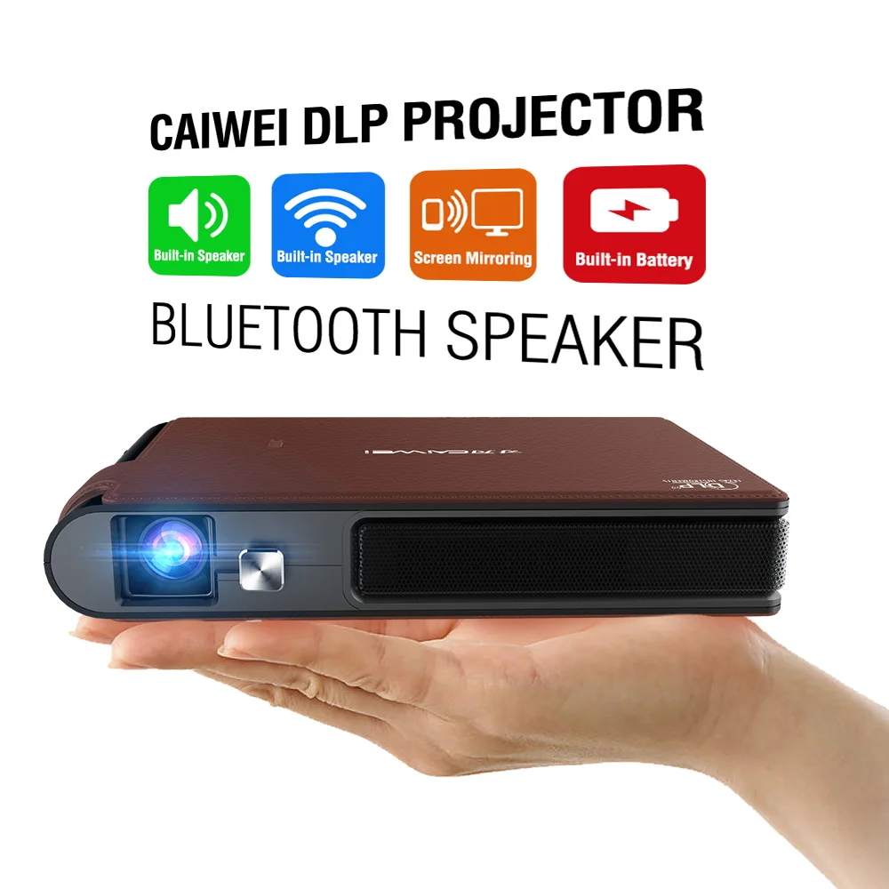 CAIWEI мини DLP проектор S6 Портативный кинотеатр для 1080P 3D Vedio Beamer. Зеркальное