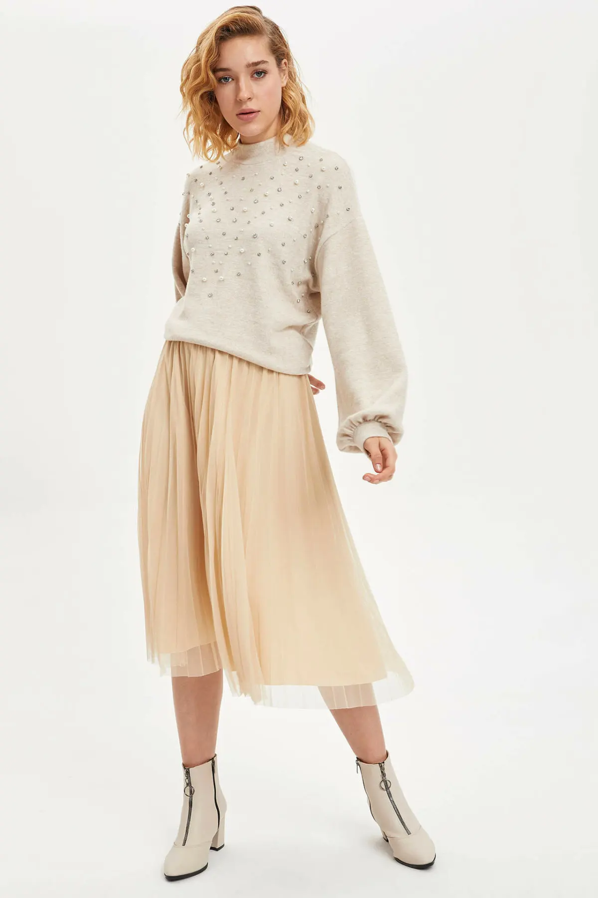 Дефакто женские зимние однотонные трапециевидные длинные юбки повседневные