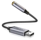 Аудиоадаптер с USB на гнездо 3,5 мм, аудиоадаптер для наушников, внешняя звуковая карта, совместимая с 4-полюсной гарнитурой TRRS, ноутбуком, компьютером