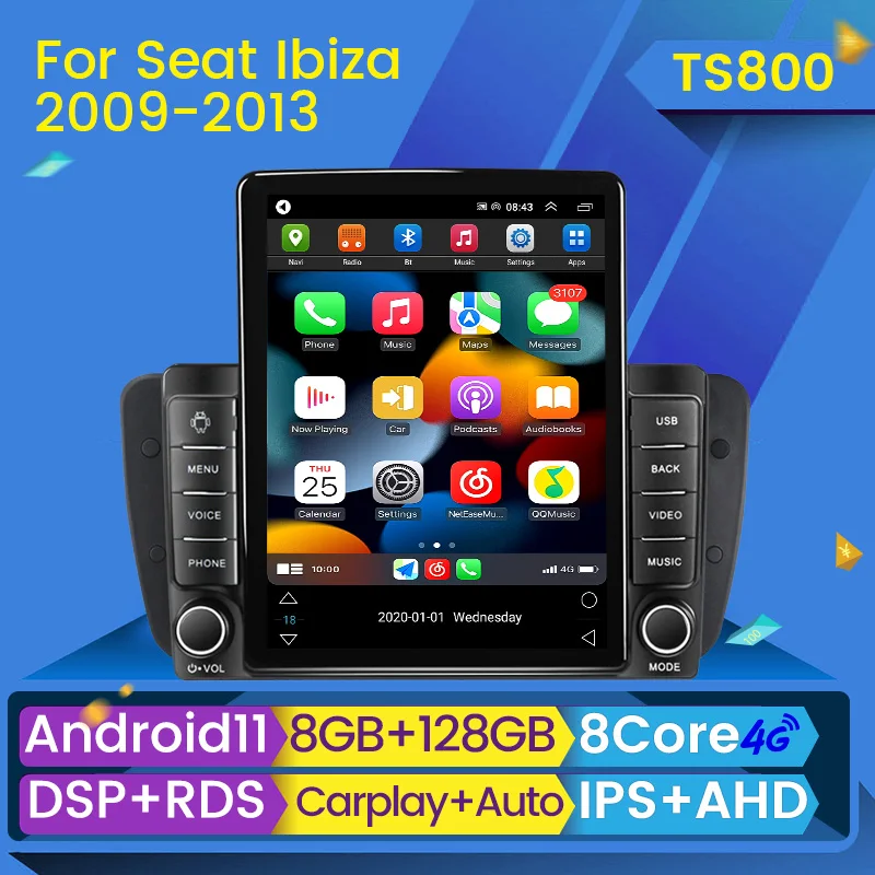 8G + 128G Android 11 автомобильный Радио мультимедийный плеер стерео для Seat Ibiza MK4 6J SportCoupe