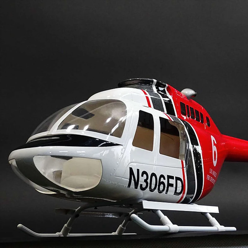Roban 700 size FiberGlass Fuselage for BELL 206 Helicopter
