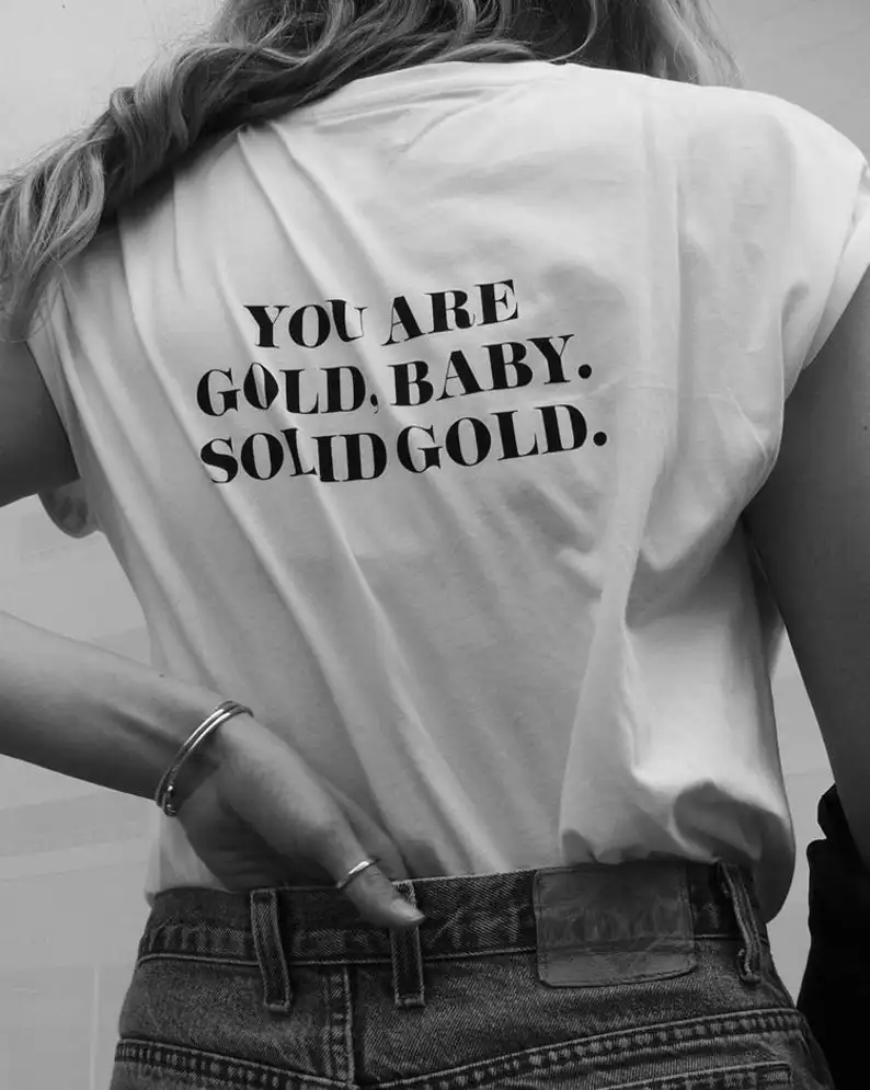 Sugarbaby You Are Gold/детская футболка модная с короткими рукавами для маленьких девочек