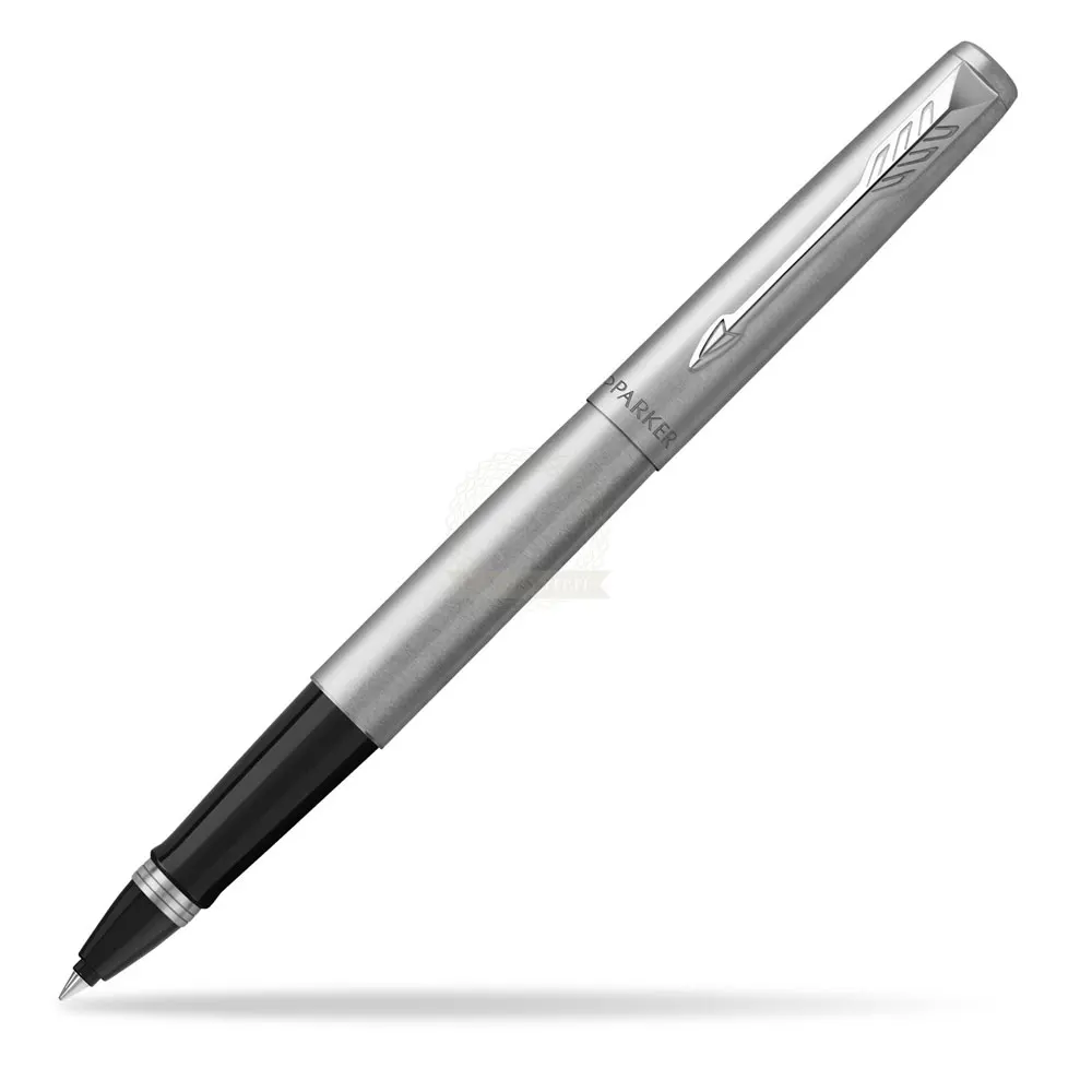 Parker Rollerball Pen, Jotter Stainless Steel Rollerball Pen, Gold/Chrome Trim, Fine Tip, Gift Box,Black,Luxury Pen,Original