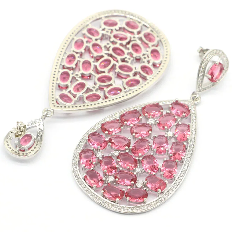 Серьги женские из серебра с сине-синим танзанитом 70 х35 мм 23 г | Украшения и