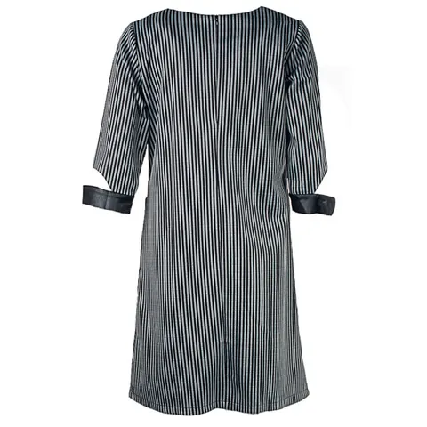 Dress 250586 women midi striped pocket casual office style novelty spring 2021 women dress