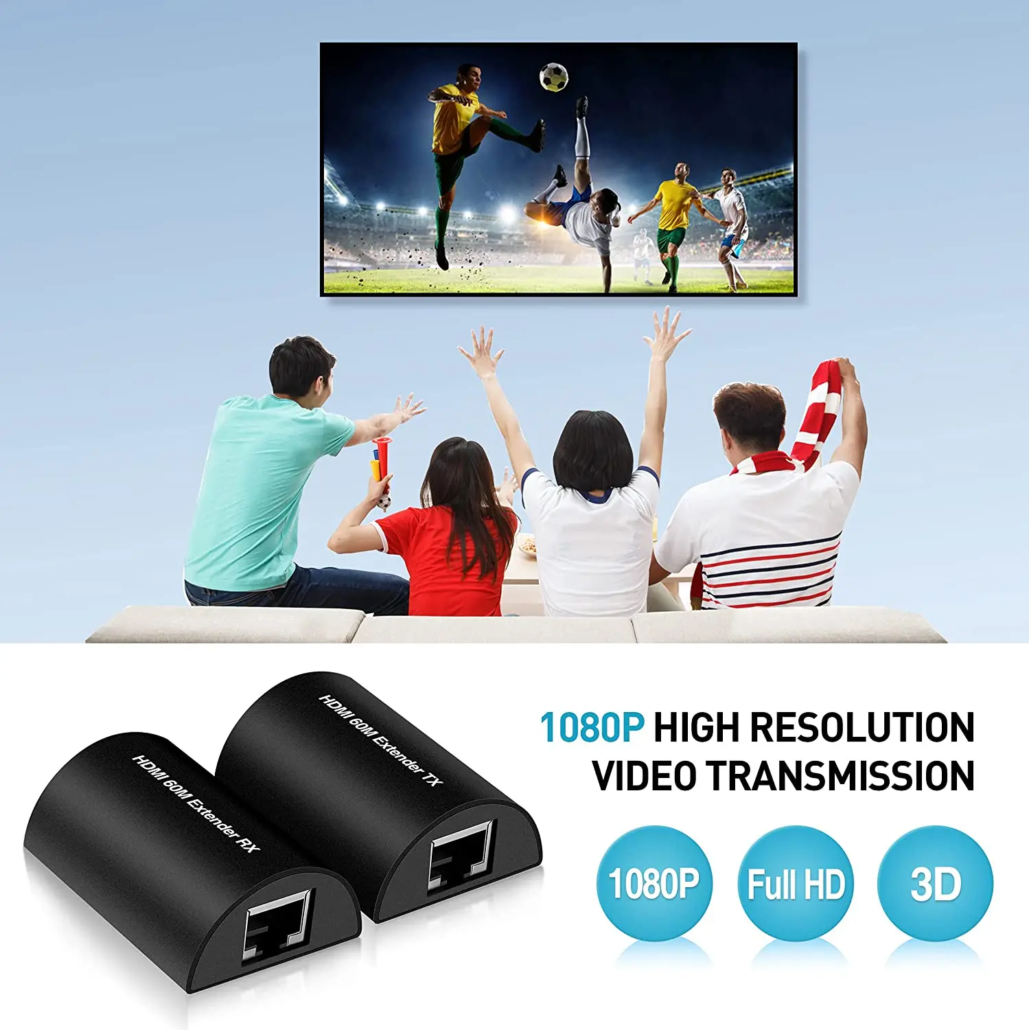 1080 футов/60 м HDMI удлинитель Full HD 6/7 P Ethernet адаптер через один Cat 5e/кабель поддержка 3D