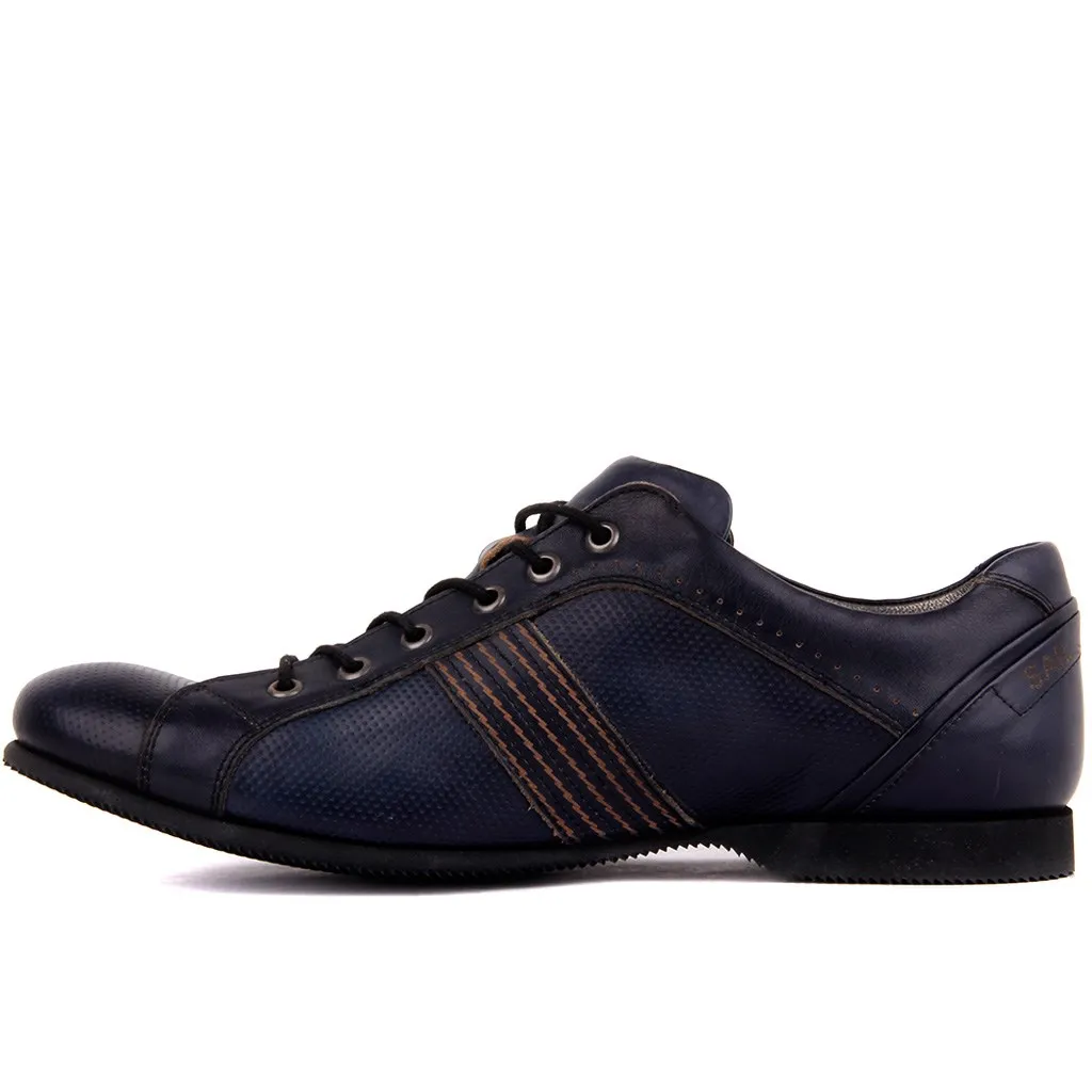 Sail Lakers-Navy Blue Leather Men 'S Shoes | Обувь