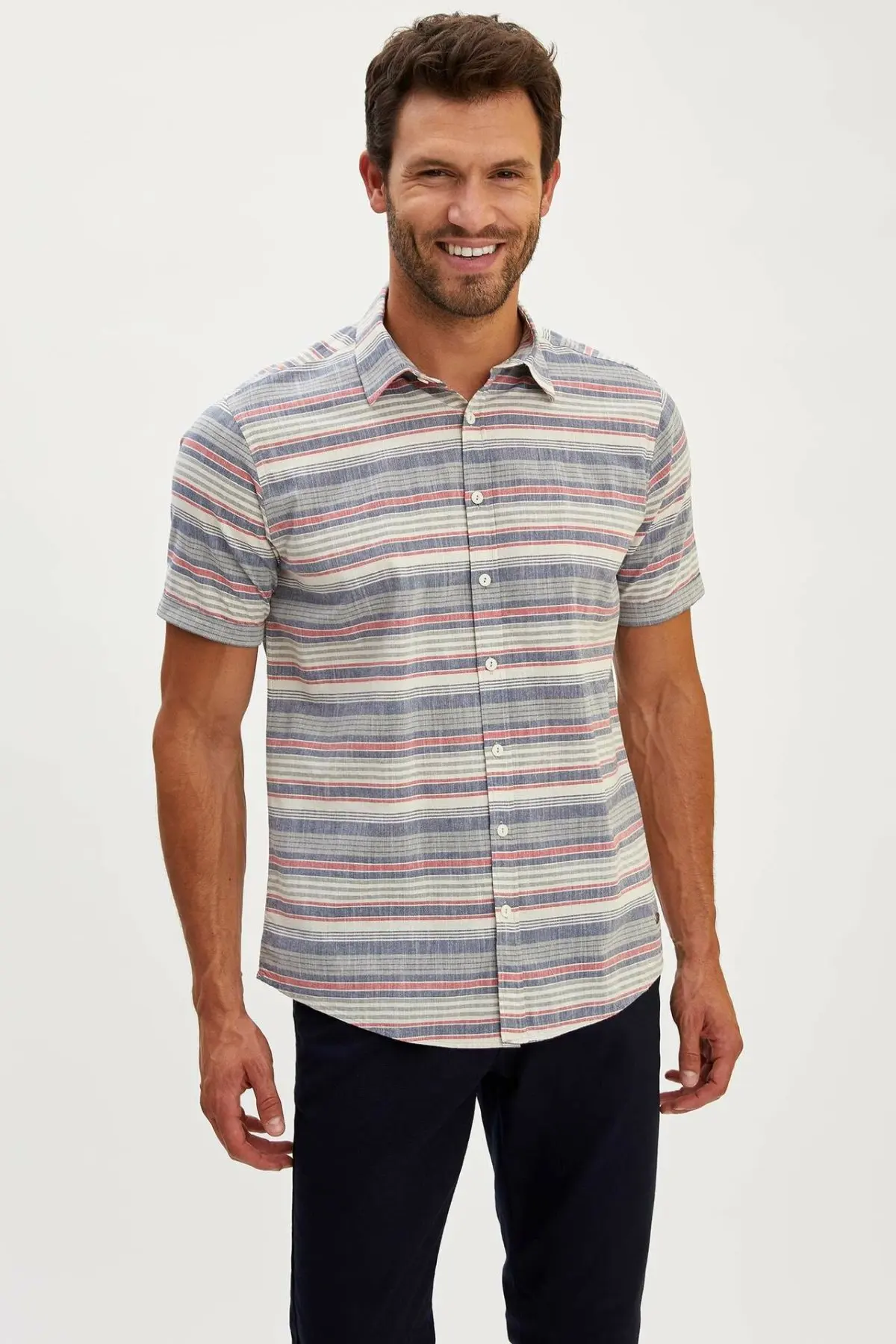 DeFacto Мужская Shirt K2476AZ19SM с коротким рукавом|Повседневные рубашки| |