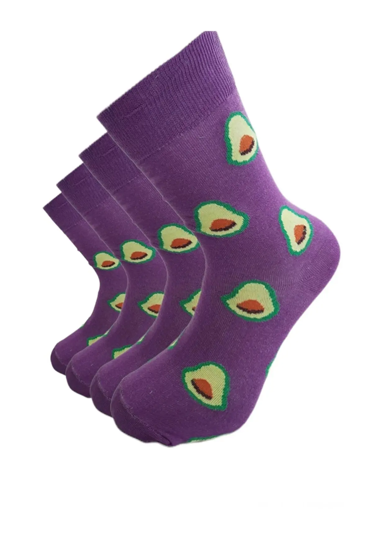 Avocado Patterned Socks 4 Pairs