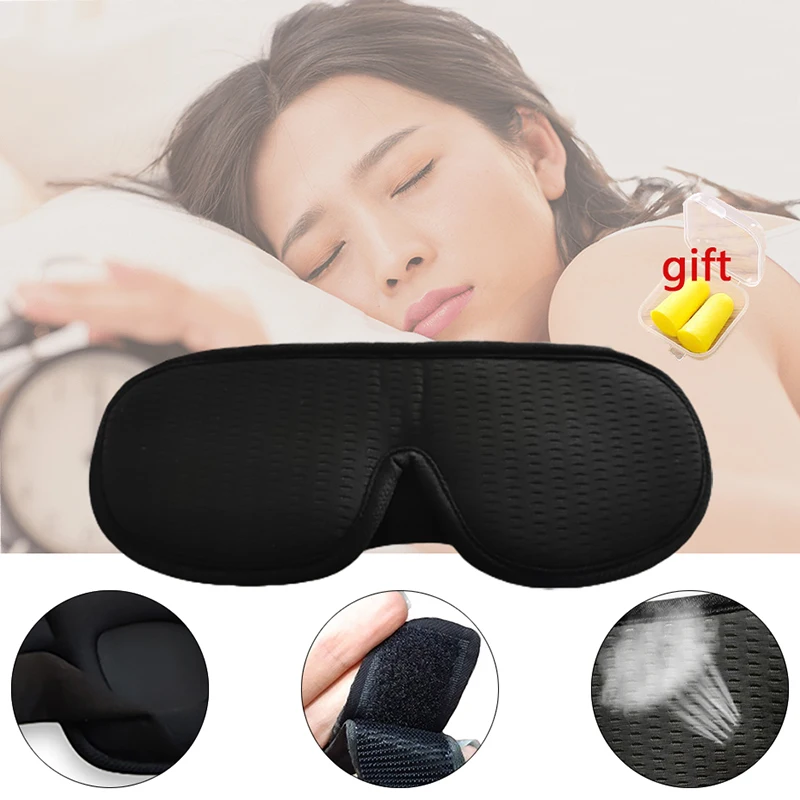

3D Sleeping Mask 100% Block Out Light Aid Sleep Eye Mask Blinddoek Mask For Sleep Soft Padded Sleep Mask Send Earplugs For Sleep