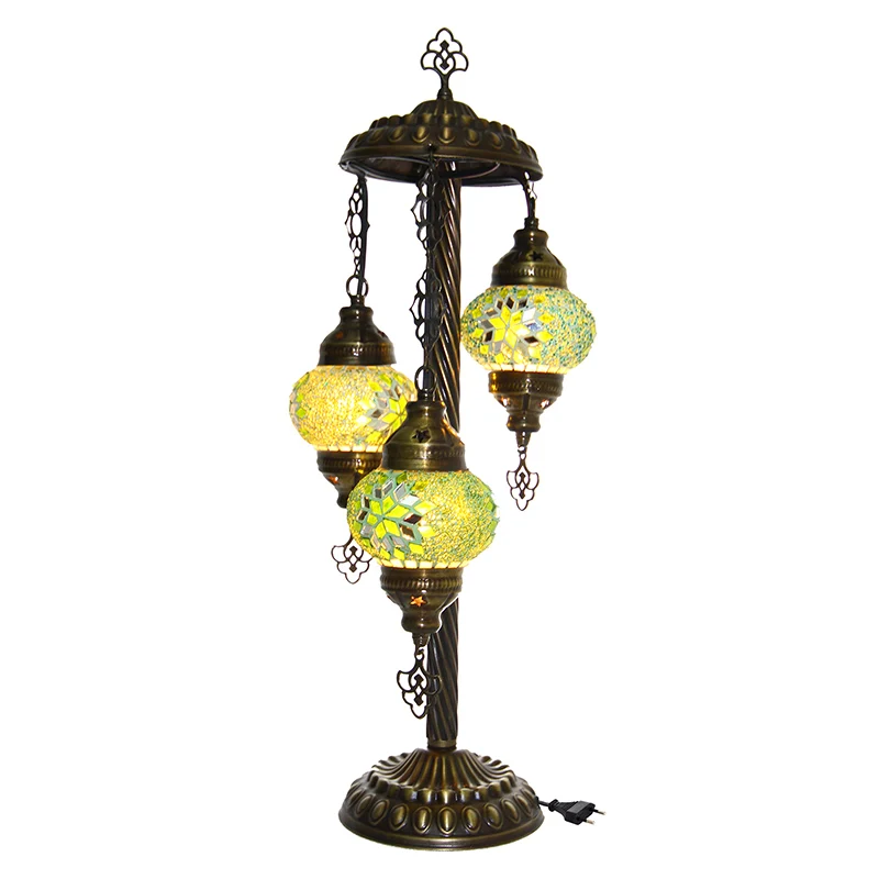 

Turkish Lamp, 3 Globe Mosaic Floor Lamp, Turkish Floor Lamp, Bedside Lamp, Moroccan Desk Lamp