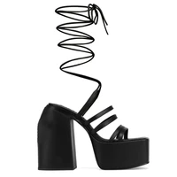 high heels women sandals luxury 2022 fashion wedge plus size platform black zapatos tacon mujer escarpins femme