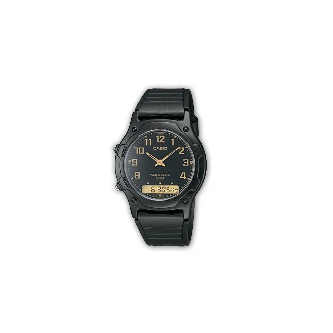 Классические мужские аналоговые цифровые часы Casio AW-49H-1B ремешок из смолы 50 м