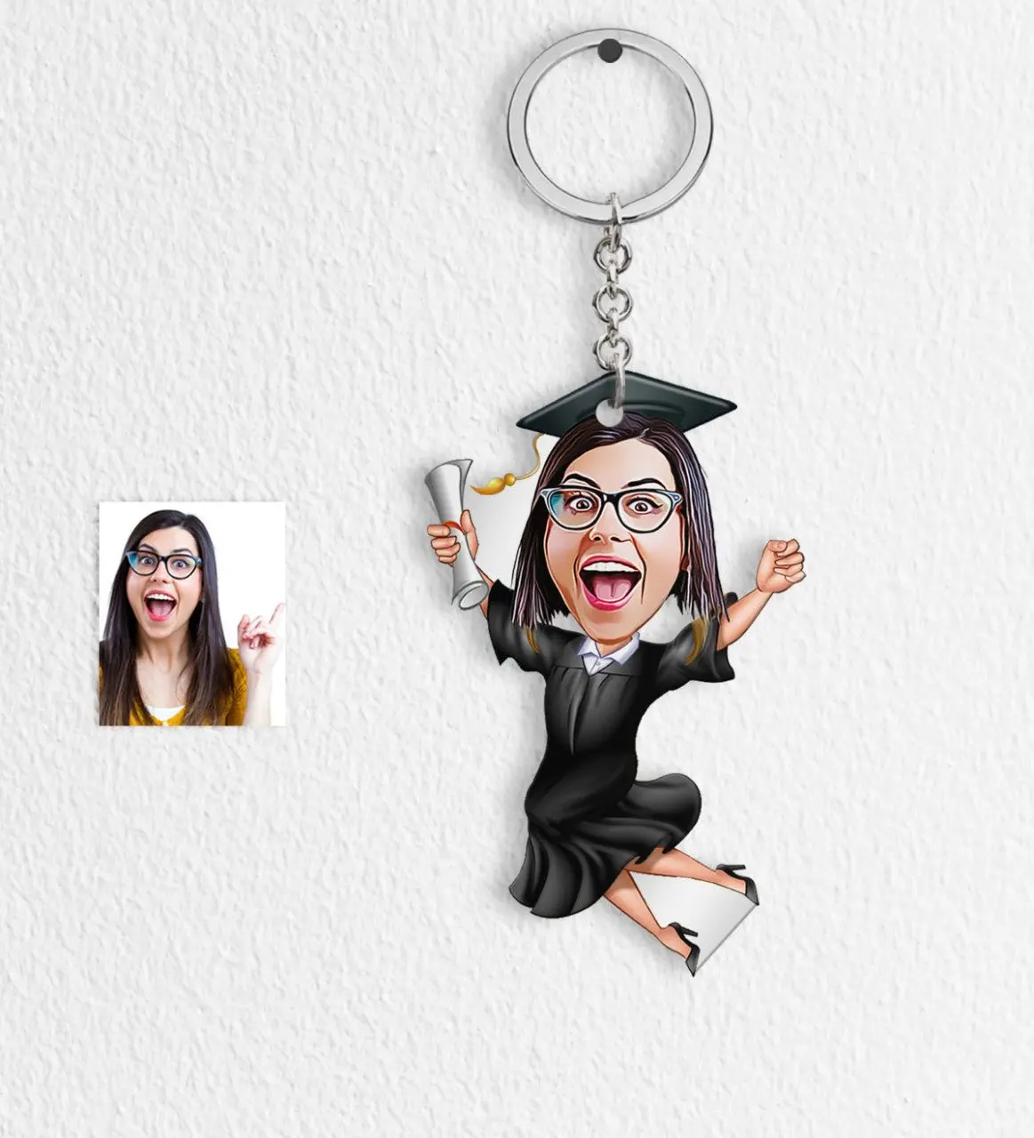 

Персонализированные Женские выпускные Keychain-1 с героями мультфильмов