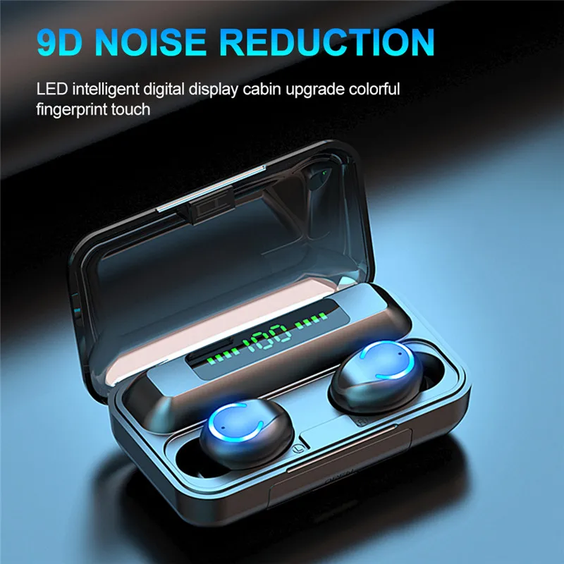 TWS Wireless Headphone 2200mAh Charging Box  9D Stereo Earbuds Headsets With Microphone Earphones LE