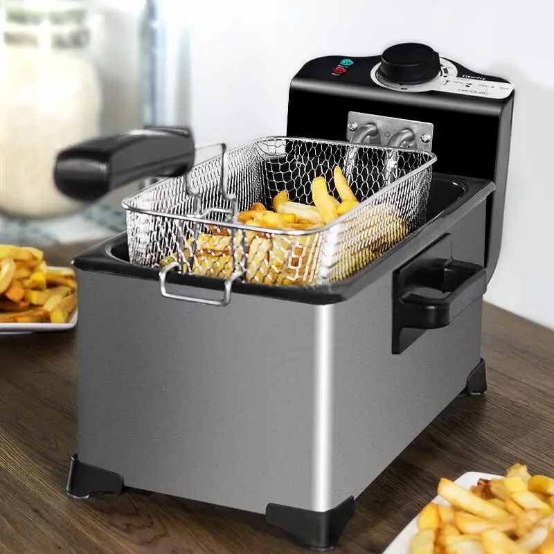 Cecotec CleanFry 3L Electric Fryer 3 Liters Stainless Steel 2000W with OilClean Filter Cap Anti-Odor and Window | Бытовая техника