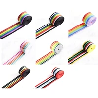 rainbow stripe ribbons webbing belt bag webbing bright coloured dog collar webbing bag strap belt canvas webbing textile sewing