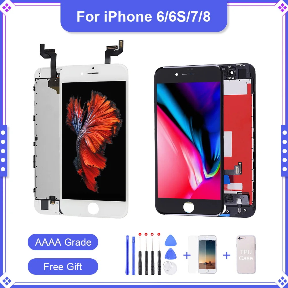 ЖК-дисплей AAA ++ EBT для Pantalla iPhone 6 6S 7 8 сменный сенсорный экран с дигитайзером в сборе