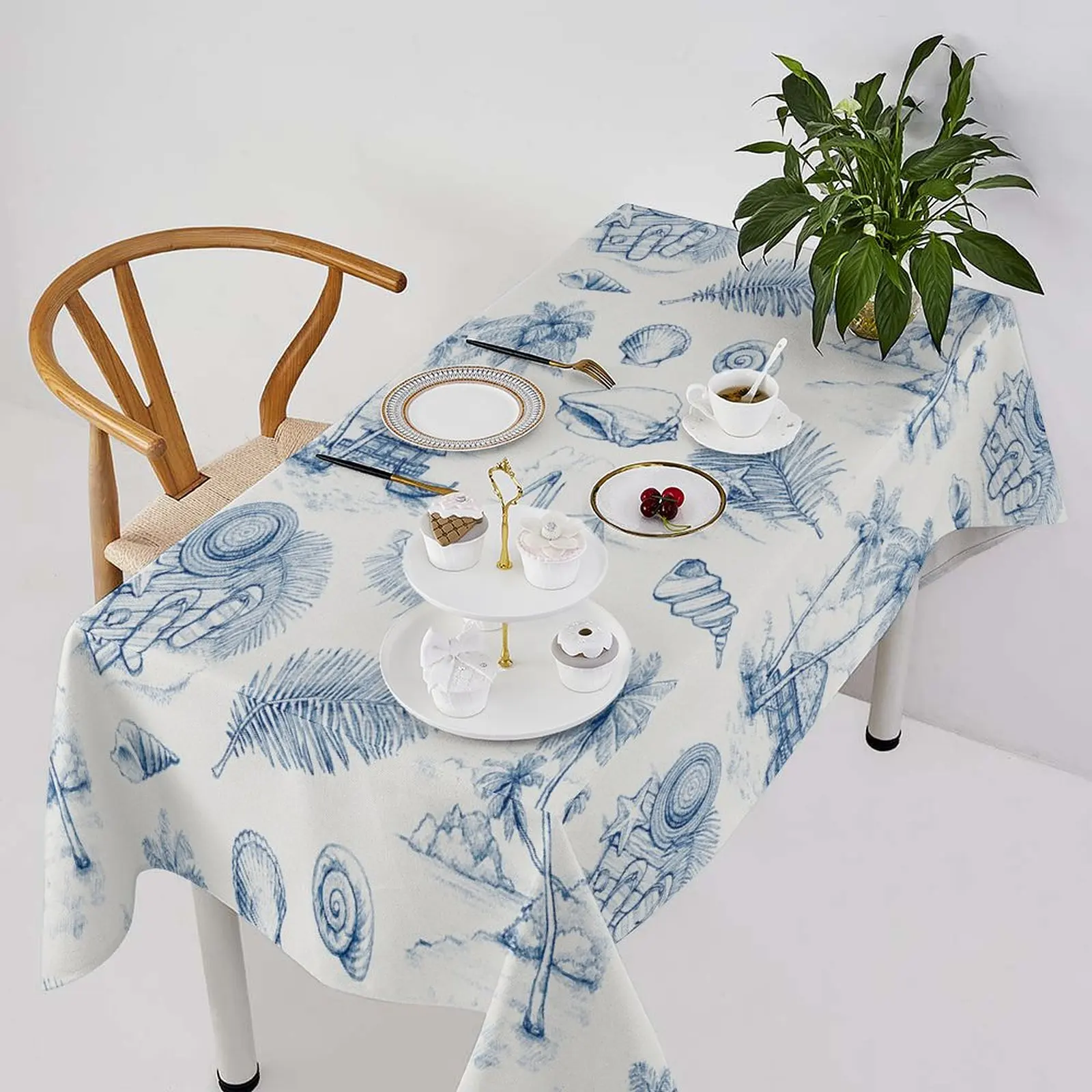 

Flax Table Cloth, water proof table cover Table Cloths for Kitchen Dining, Party, Holiday, Christmas, Buffet