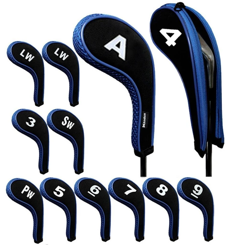

12Pcs Professional Golf Club Iron Head Cover Outdoor Portable Golf Sports Protective Pouch