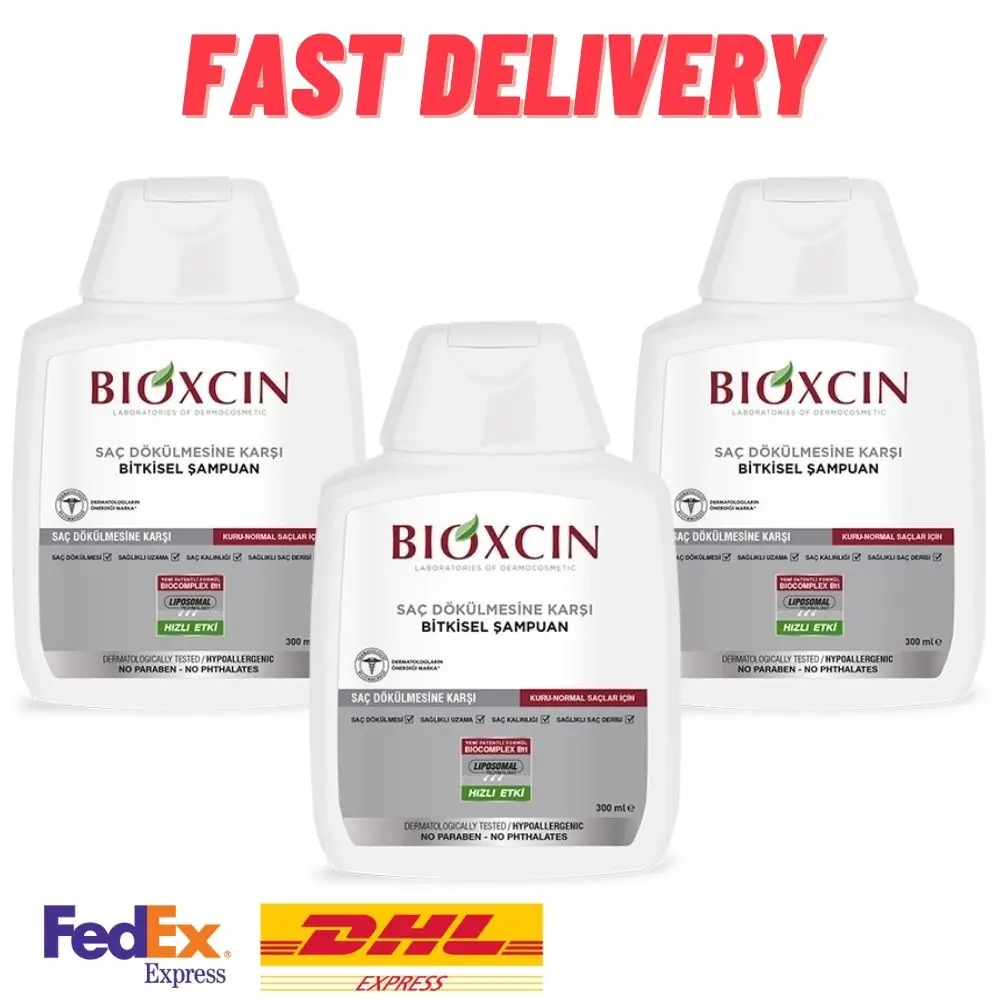 3 PCS Bioxcin Classic Herbal Shampoo for Dry / Normal Hair 3 X 300ml Hypoallergenic, Strengthens, Nourishes EXPRESS DELIVERY