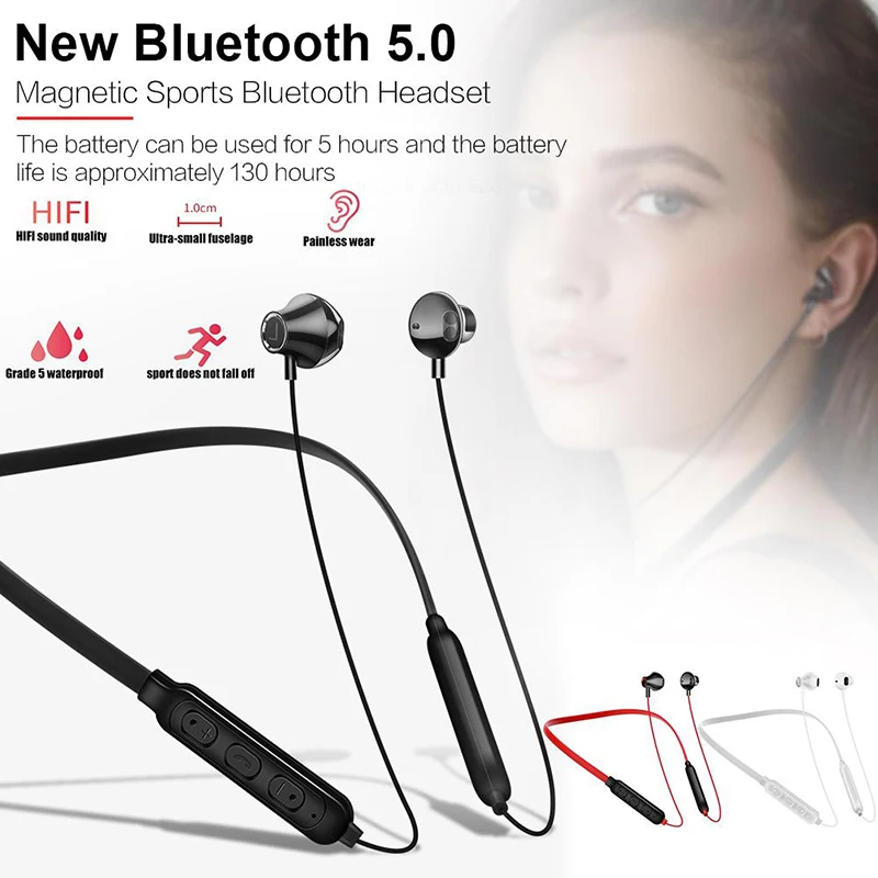 Magenetic, Bluetooth, Висячие Наушники, 5,0 гарнитура, спортивные шейные беспроводные наушники, наушники с микрофоном для всех телефонов