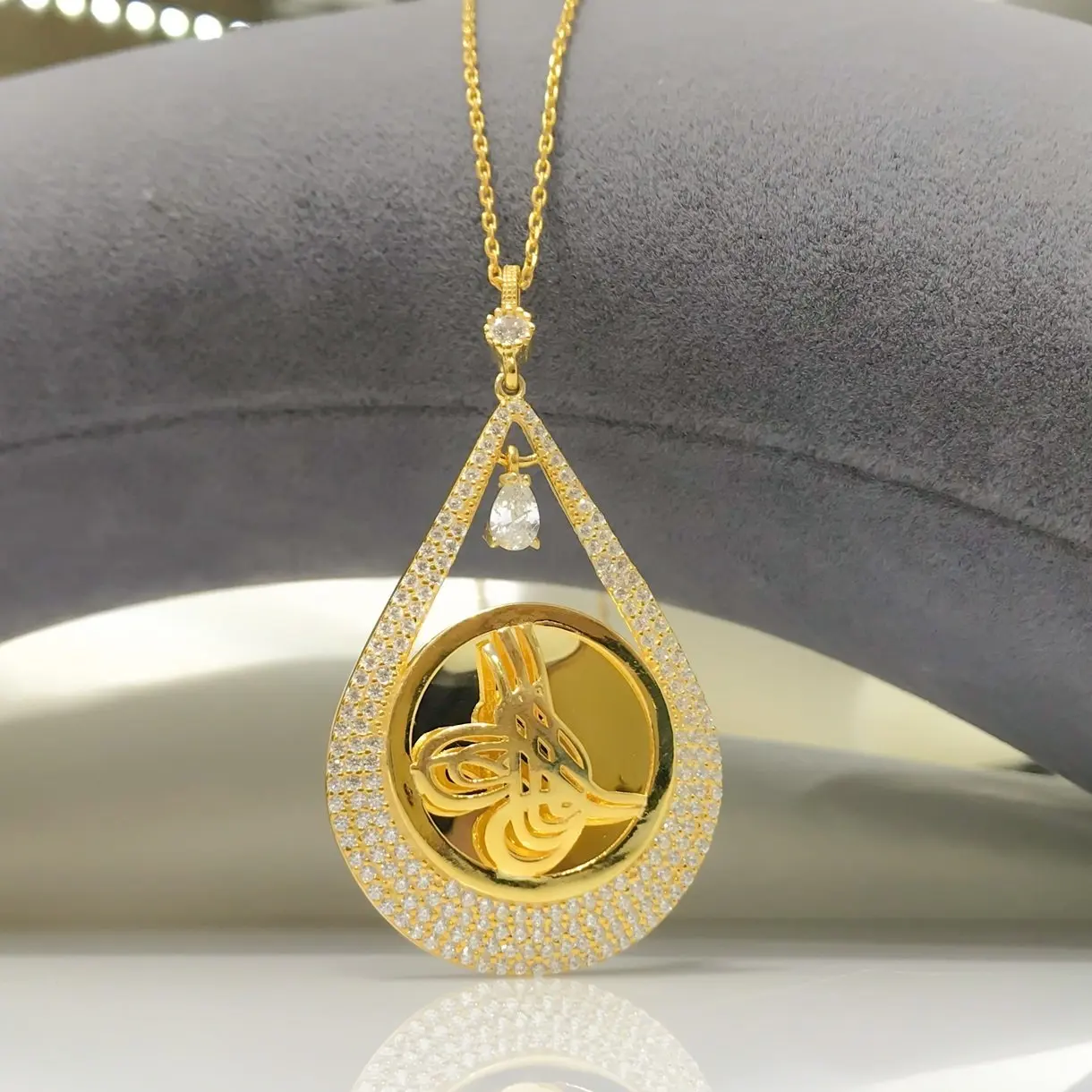 Золотая модель большой тугра платный медальон серебряное ожерелье|Цепочки| |