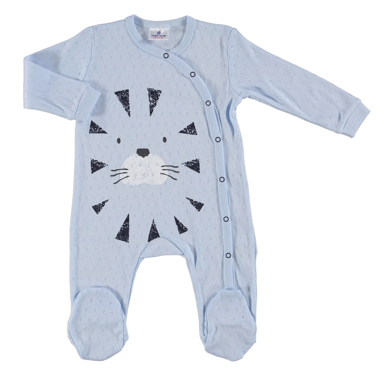 Ebebek Luggi Lion baby boy Snaps комбинезон с длинным рукавом синий| |