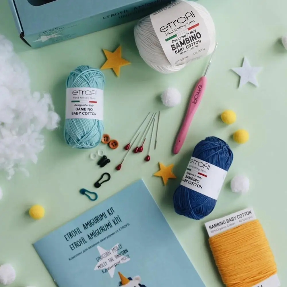 

Amigurumi Kit Unicorn Molly Stuffed Doll DIY Making Crochet Knitting Etrofil Yarn Animals Kid Crafts Projects Instructions Book